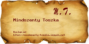 Mindszenty Toszka névjegykártya